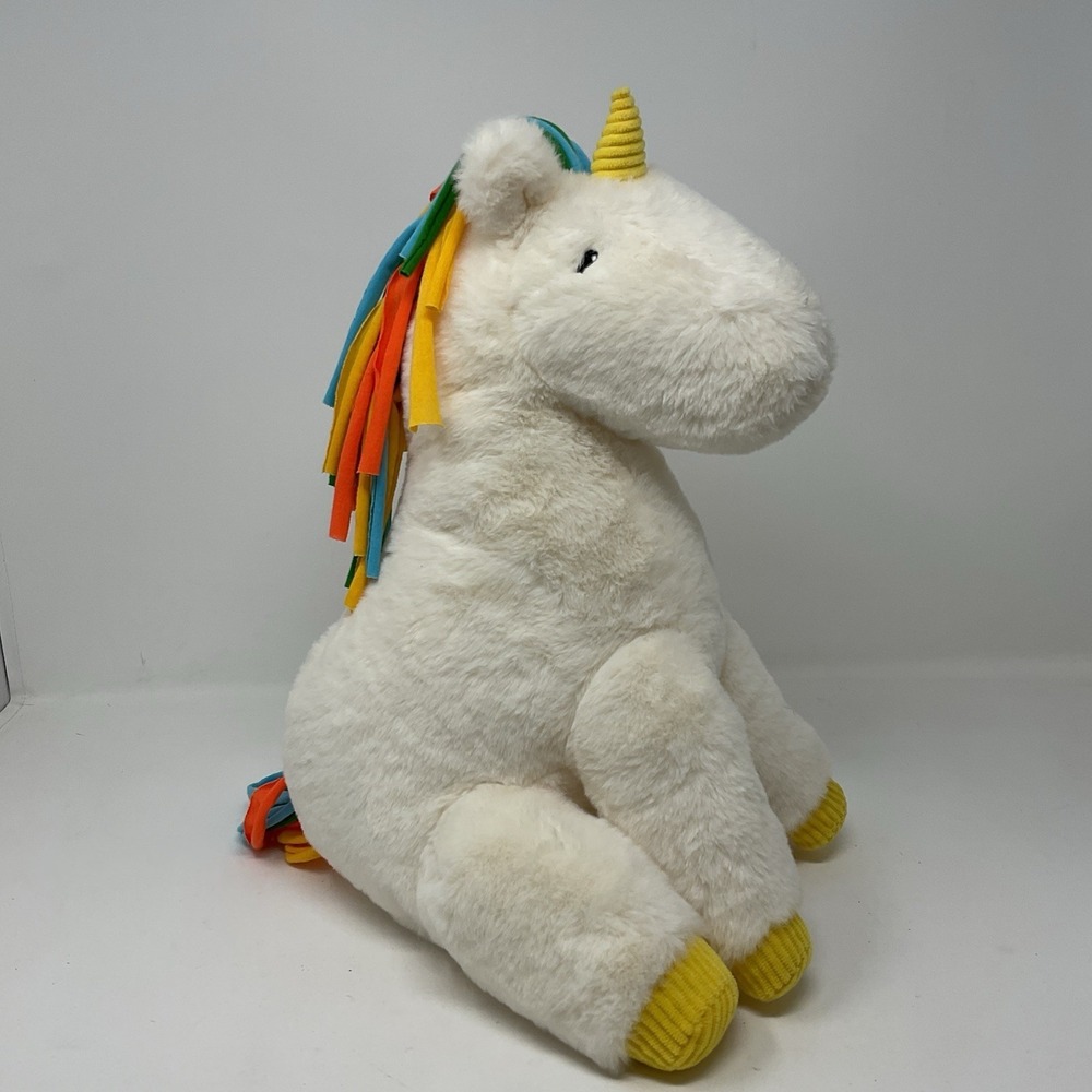 Giggle Scape Target Unicorn White Plush Stuffed Animal Rainbow Mane